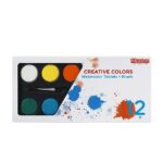 Waterverf - 12 stuks + kwast