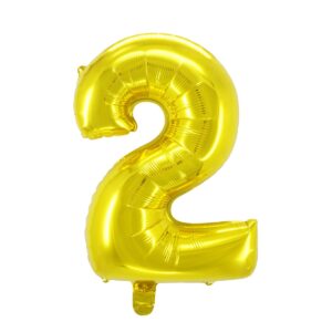 Cijferballon goudkleurig - 32 cm - 2