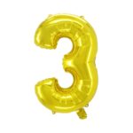 Cijferballon goudkleurig - 32 cm - 3