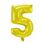 Cijferballon goudkleurig - 32 cm - 5