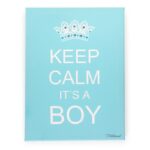 Schilderij Keep Calm Boy Blauw 40 x 30cm