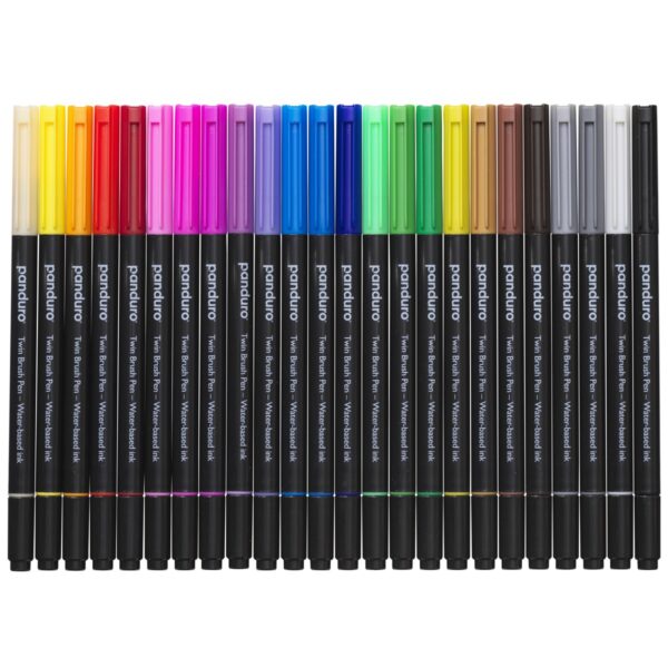 Panduro set twintip brushpennen - 24 stuks - Afbeelding 1