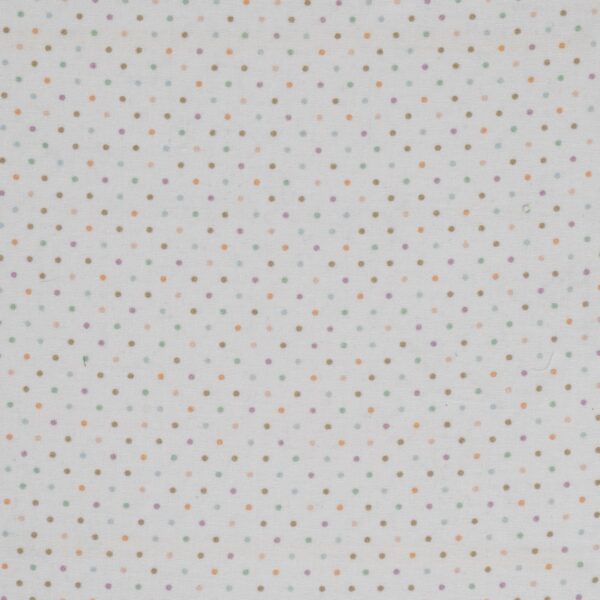 Stof katoen - 50x70 cm - stippen wit - Afbeelding 1