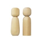 Houten figuren - kegelpoppen man en vrouw