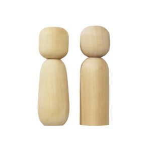 Houten figuren - kegelpoppen man en vrouw
