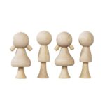 Houten figuren - kegelpoppen jongens en meisjes