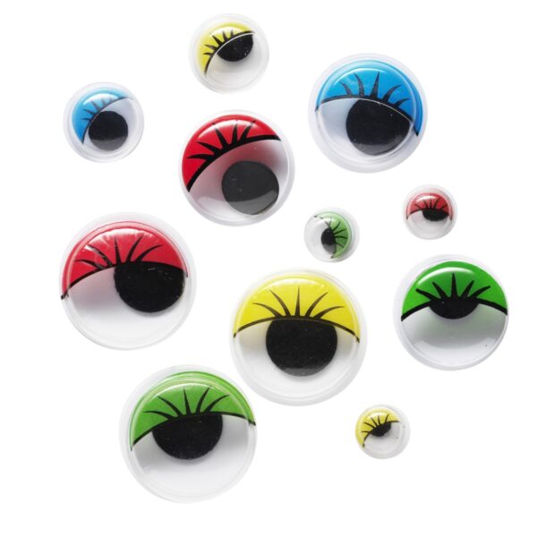 Wiebelogen - 5 tot 15 mm - kleurenmix met wimpers - Afbeelding 1