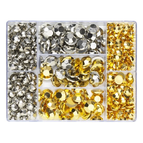 Strass stenen - goud- en zilverkleurige mix - Afbeelding 1