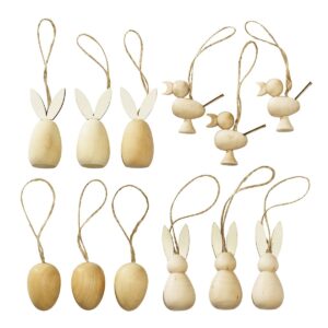 Houten figuren - vogels, konijnen en eieren