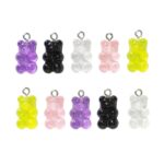 Hangers - acryl - gummy teddyberen - 10 stuks