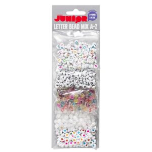 Kralenmix - letters - wit met hartjes