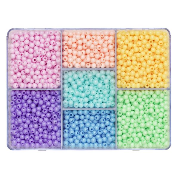 Kralenmix - acryl - 7 kleuren - pastel mix - Afbeelding 1