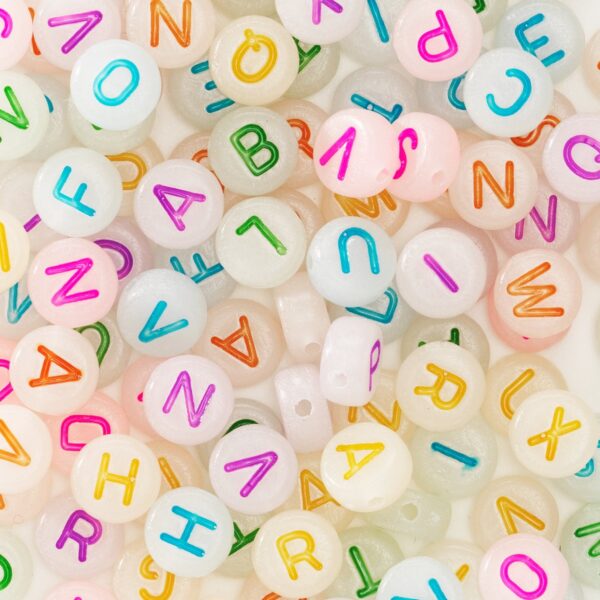 Kralenmix - letters - glow-in-the-dark - Afbeelding 1