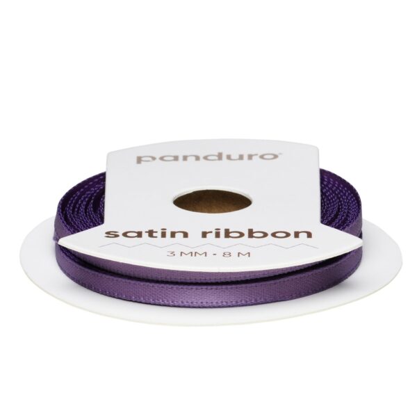 Satijnlint - 3 mm - paars - Afbeelding 1