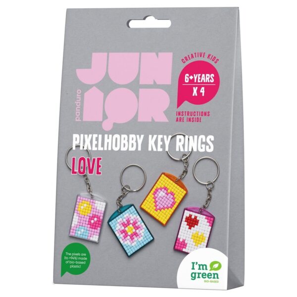 Panduro Junior DIY kit - Pixel sleutelhangers - Love - Afbeelding 1