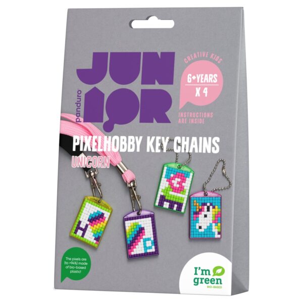 Panduro Junior DIY kit - Pixel sleutelhangers - Unicorn - Afbeelding 1