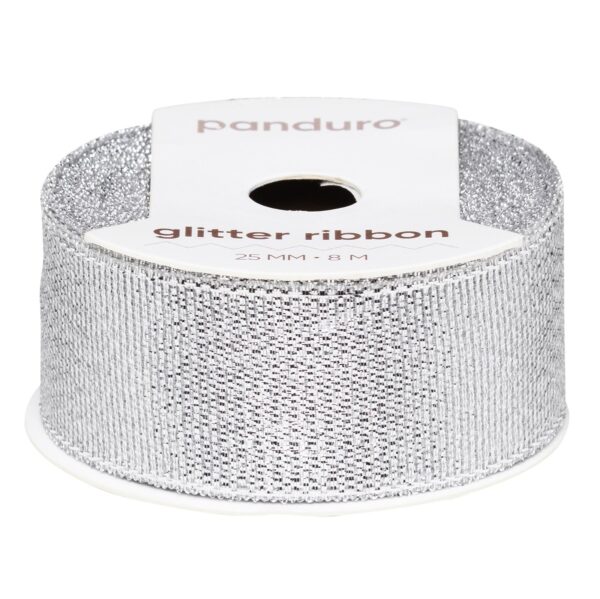 Lint - 25 mm - glitter zilver - Afbeelding 1