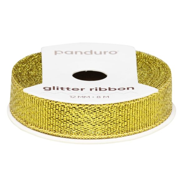Lint - 12 mm - glitter goud - Afbeelding 1