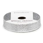 Lint - 12 mm - glitter zilver
