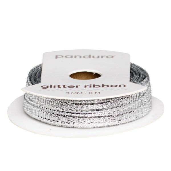 Lint - 3 mm - glitter zilver - Afbeelding 1
