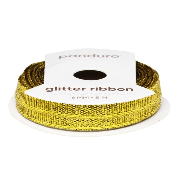 Lint - 6 mm - glitter goud - Afbeelding 1