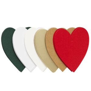 Tags hart - 48 stuks - kerstkleuren