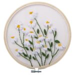 Borduurpakket - 21 cm - madeliefjes