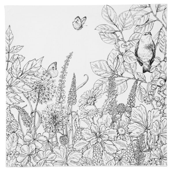Voorbedrukt canvasdoek - 30x30 cm - florals - Afbeelding 1