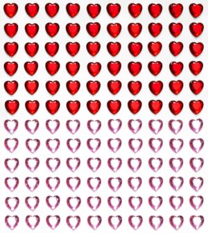 Strass stickers - hartjes