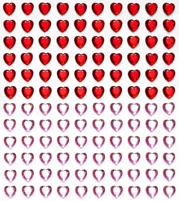 Strass stickers - hartjes - Afbeelding 1