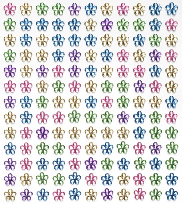 Strass stickers - bloemen - pasteltinten - Afbeelding 1