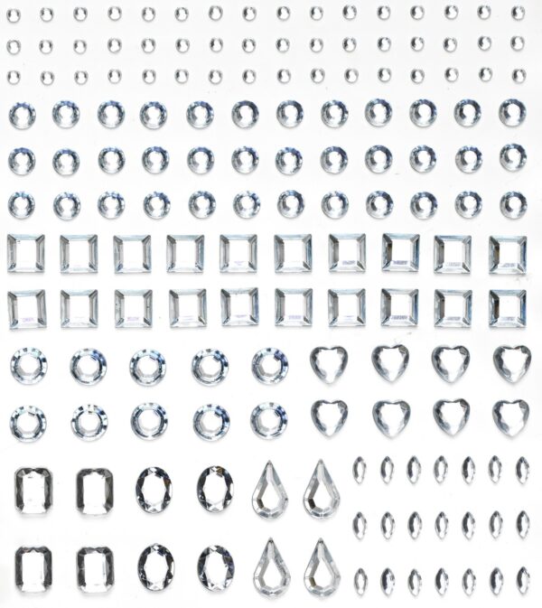 Strass stickers - vormen mix - kristal - Afbeelding 1
