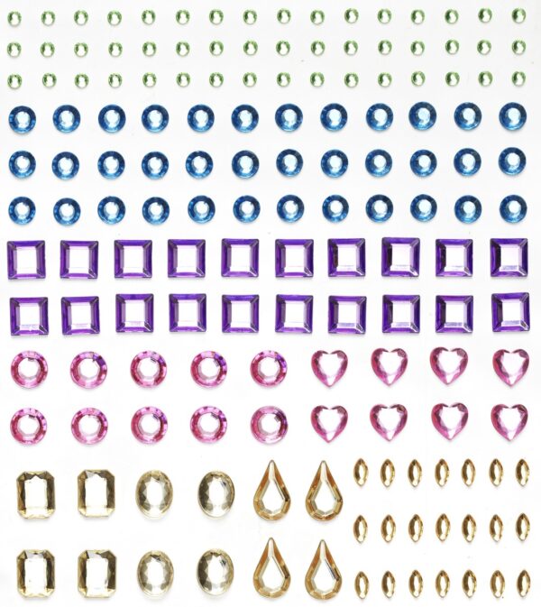 Strass stickers - vormen mix - pasteltinten - Afbeelding 1