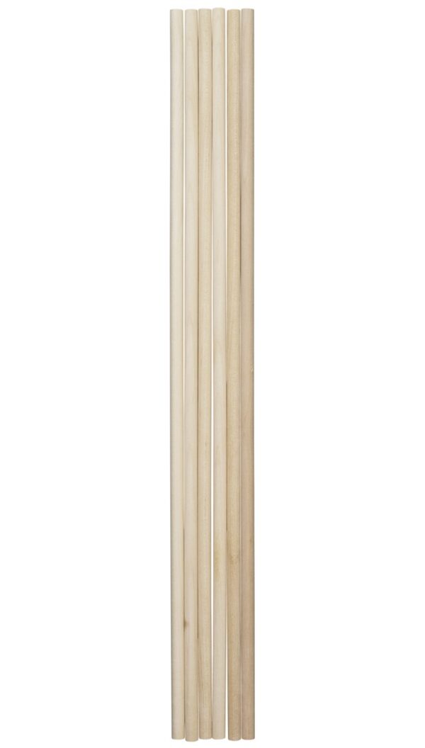 Houten stok - 9,5 mm - 50 cm - 6 stuks - Afbeelding 1