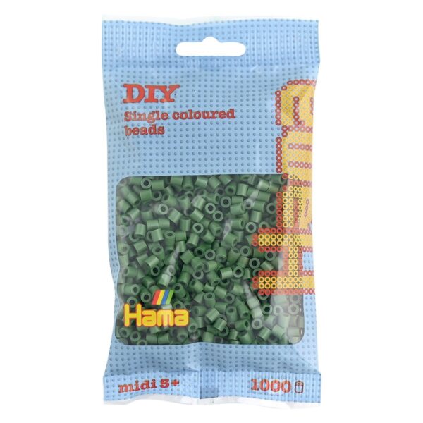 Hama Midi - strijkkralen - 1000 stuks - mosgroen 102 - Afbeelding 1