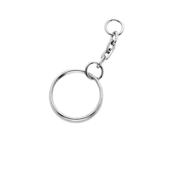 Sleutelring met ketting - 20 mm - 5 stuks - zilverkleurig - Afbeelding 1