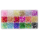 Kralenmix - craquelé glaskralen - 18 kleuren