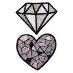 Iron-on plaatjes - diamant en hartje