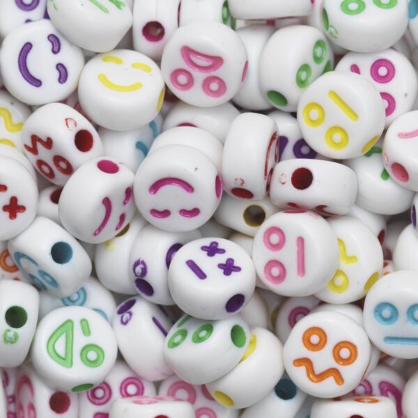 Kralenmix - acryl - robot smileys - Afbeelding 1