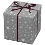Cadeaupapier - 10 meter - zilver/sterren