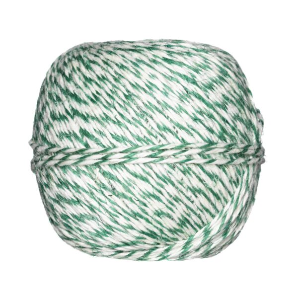 Linnen koord - 175 meter - 1,8 mm - groen/wit - Afbeelding 1