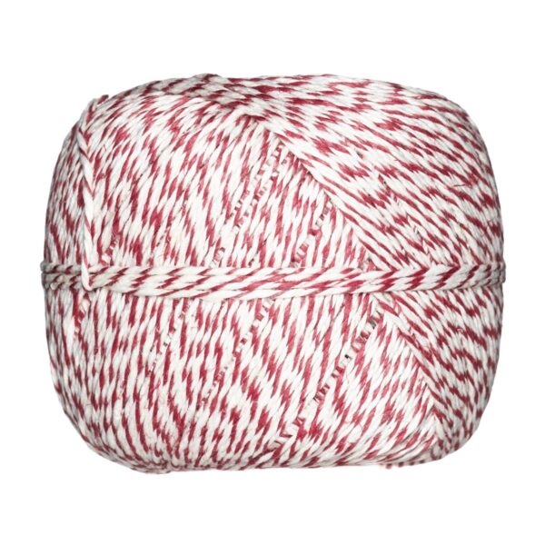 Linnen koord - 175 meter - 1,8 mm - rood/wit - Afbeelding 1