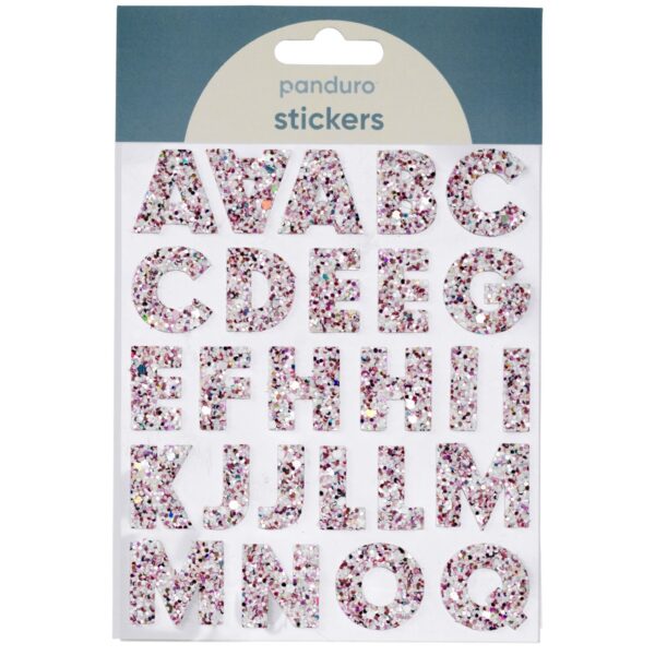 Stickers - letters - glitter roze - Afbeelding 1