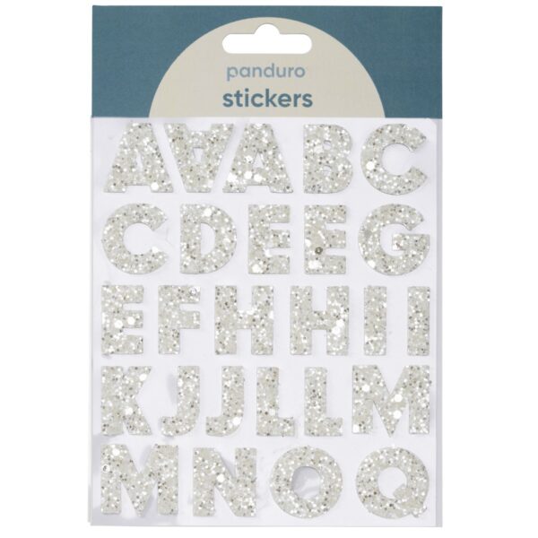 Stickers - letters - glitter wit - Afbeelding 1