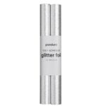 Glitterfolie zelfklevend - 2x 100 cm - zilver