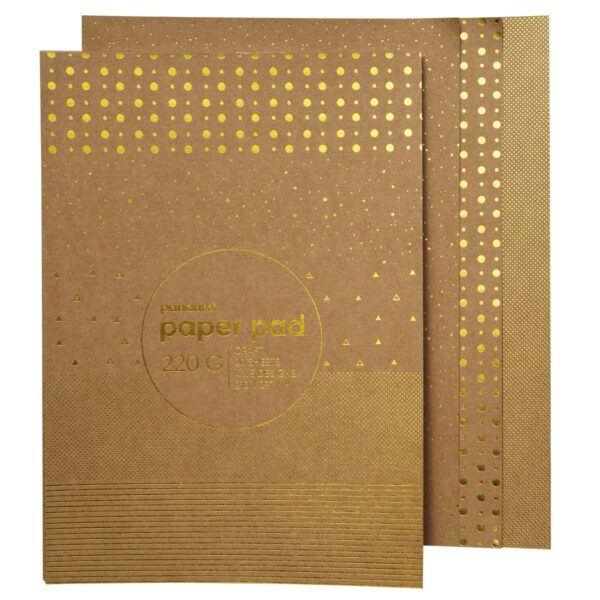 Decoratief karton - A4 - kraft/goud - Afbeelding 1