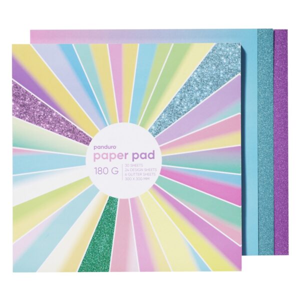 Decoratief karton - 30x30 cm - sunset glittermix - Afbeelding 1