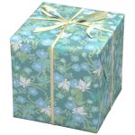 Cadeaupapier - 10 meter - blauwe bloemen