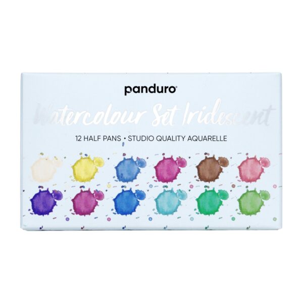 Panduro set aquarelverf - 12 kleuren - iriserend - Afbeelding 1