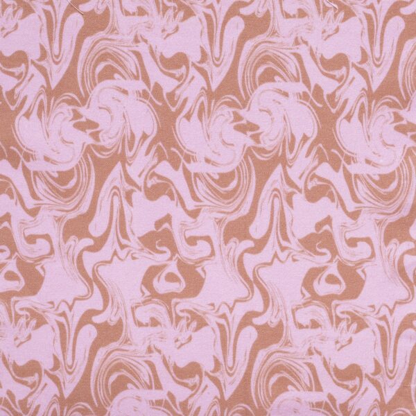 Stof katoen - 50x70 cm - swirl roze - Afbeelding 1
